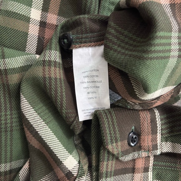 Wallace & Barnes 100% Cotton Plaid Button Down Flannel Shirt Mens S Preppy Green - Picture 4 of 4